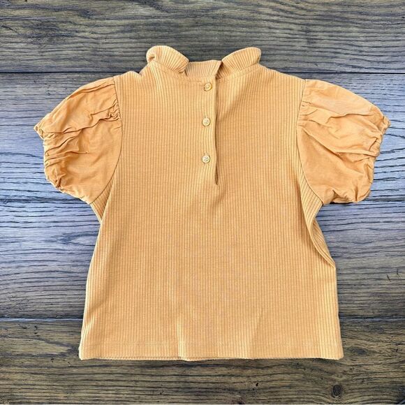 Janie and Jack Tan Puff Sleeved Top - Picture 3 of 3